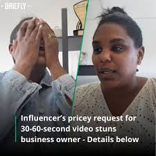 A local entrepreneur was curious to know why an influencer with 60 000  followers charged the price of a state-of-the-art smart fridge for a video  that only lasted between 30 and 60