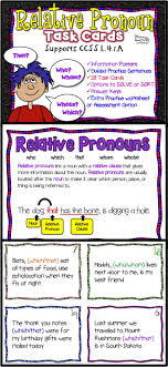 This Relative Pronoun Task Card Resource Has Everything You Need To Teach Your Students About Relative Relative Pronouns Pronoun Task Cards Elementary Writing