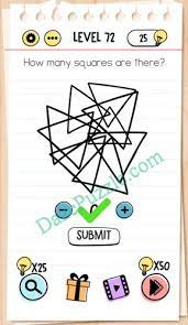 Brain test merupakan game teka teki yang mengasah otak para pemainnya. Brain Test Level 72 How Many Squares Are There Answer Daze Puzzle