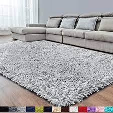 Top 10 fluffy rugs for the living room. Amazon Com Light Grey Soft Area Rug For Bedroom 5x8 6 Fluffy Rugs Shag Carpet For Living Room Furry Rugs For Girls Boys Room Shaggy Rug For Kids Baby Room Plush Rug For Nursery Dorm Room Large Anti Slip Rug Kitchen