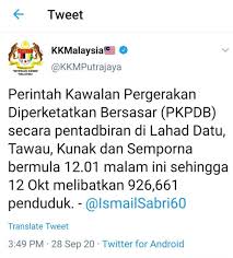 Maybe you would like to learn more about one of these? Pkpdb Di Lahad Datu Tawau Kunak Semporna Bermula 29 09 2020