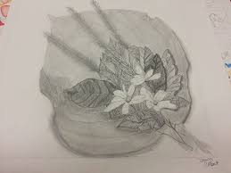 Drew This In Art Class It Is Leaves And Flowers Art College Art Art Class