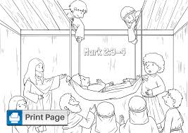 Show your kids a fun way to learn the abcs with alphabet printables they can color. Jesus Heals The Paralytic Man Coloring Pages For Kids Connectus