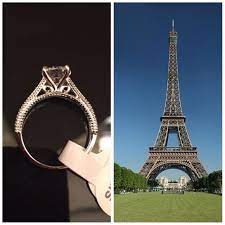 18k White Gold Filled Eiffel Tower Ring Eiffel Tower Ring Engagement Ring Brands 18k White Gold