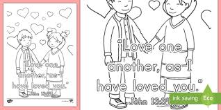 Click on the thumbnail to enlarge and print. John 13 34 Preschool Page