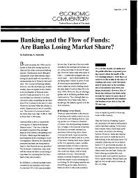 Banking and the Flow of Funds : Are Banks Losing Market Share?