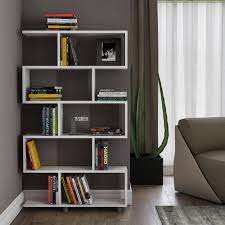 Maybe you would like to learn more about one of these? Modern Geometric Bookcase Bookshelf With 10 Shelves White Finish Contemporary Bookshelf Industrial Design Book Display Walmart Com Walmart Com