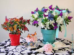 Butterfly Bush Centerpieces For A Garden Party Or The Garden Club Butterfly Centerpieces Butterfly Decorations Butterfly Wedding Theme