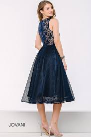 Jovani Dress 41397 Floral Detail Sleeveless Navy Dress In 2020 Jovani Dresses Navy Blue Cocktail Dress Blue Cocktail Dress