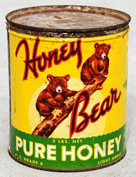 Honey Bear Pure Honey 1940 S 50 S Vintage Tins Vintage Packaging Vintage Tin