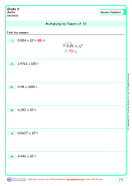 Multiply decimals by whole numbers or other decimals. Decimals Multiplication Worksheets Grade 6 Www Grade1to6 Com