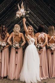 Popular Convertible Open Back Long Bridesmaid Dress With Pleats Blush Pink Bridesmaid Dresses Pink Bridesmaid Dresses Long Wedding Bridesmaid Dresses