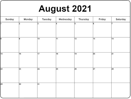 Printable monthly calendar template 2021 blank uploaded by epht4 on monday, august 19th, 2019. August 2021 Calendar Monthly Calendar Printable Calendar Printables 2021 Calendar