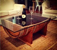 Oak Wine Barrel Wood Coffee Table With Tempered By Upcycledwoodoz 607 Chf Wine Barrel Coffee Table Barrel Coffee Table Coffee Table Wood