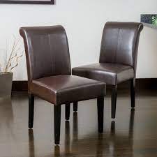 Set Of 2 Dining Room Furniture Roll Top Brown Leather Dining Chairs Dining Chairs Leather Dining Chairs Dining Chair Set