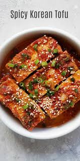 Spicy Korean Tofu Quick And Easy Korean Braised Tofu With Chili Powder Garlic Soy Sauce Sugar Korean Vegetarian Recipes Korean Side Dishes Banchan Recipe
