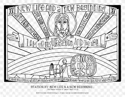 Download this adorable dog printable to delight your child. Stations Of The Cross Coloring Book Resurrection Of Jesus Christian Cross Png 1024x792px Stations Of The