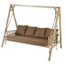 Hampton Bay Cane Patio Swing With Square Back Cushions Gss00208b 4 The Home Depot Outdoor Patio Swing Patio Swing Outdoor Swing Cushions