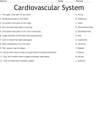 Image result for Cardiovascular Worksheets
