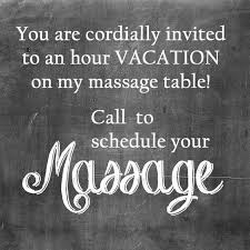 You Are Cordially Invited To An Hour Vacation On My Massage Table Call To Schedule Your Massage Massage Therapy Quotes Massage Quotes Massage Therapy Business