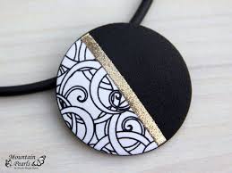 Black And White Jewelry Black White Necklace Geometric Necklace Inspirational Gift Woman Black White Jewelry Modern Necklace Gift Women Unique Necklace Gift Clay Jewelry Black And White Necklaces Polymer Clay Jewelry