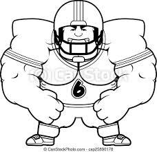 Next, draw the contours of the calf muscles and the knee joint. Angry Cartoon Football Player A Cartoon Illustration Of A Muscular Football Player Looking Angry Canstock