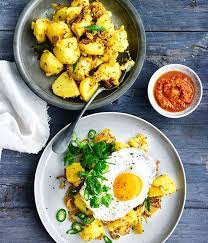Indian Spiced Potato Fried Egg And Kasundi Recipe Gourmet Traveller Recipe Gourmet Traveller Food Recipes Fried Egg