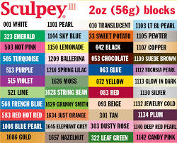 Sculpey Iii Color Chart Polymer Clay Clay Crafts Clay