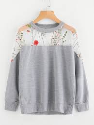 Embroidery Mesh Paneled Marled Sweatshirt 2020 Moda Kiyafetler Moda Stilleri Ve Moda Kombinleri