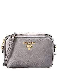 Rue La La Prada Metallic Saffiano Leather Crossbody Saffiano Leather Leather Crossbody Leather