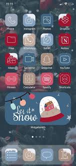 14 Ios 14 Christmas Themed Home Screen Ideas Straphie Winter Iphone Ios Icon Wallpaper Iphone Christmas