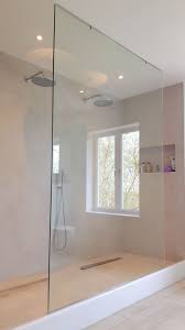 Oversized Shower Screen For A Walk Through Double Shower Two Ceiling Mounted Roses One Hand Held Unit Niche To Si Shower Screen Double Shower Shower Enclosure