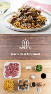 Ribeye Steak Stroganoff With Mushrooms And Egg Noodles Recipe Homechef Recipes Stroganoff Steak Stroganoff