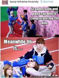 Omg Jin Is Having An Affair With Ken What The Eff Can I Just Say They Look Adorable Together Jin Ken Perfec Bts Memes Hilarious Kpop Memes Bts Funny Memes