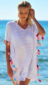 Tassels Cover Up In 2021 Beach Outfit Beachwear Beach Attire