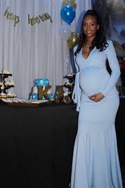 Light Blue V Neck Long Sleeves Floor Length Baby Shower Dresses In 2020 Cheap Prom Dresses Shower Dresses Baby Shower Dresses