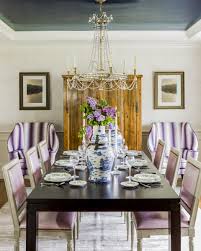 Colorful Purple And Lavender Dining Room With Black Lacquer Table Blue And Formal Dining Room Sets Dining Room Furniture Modern Contemporary Dining Room Chair