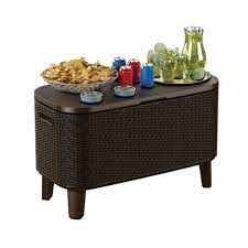 Kettler outdoor 4 weatherproof table. Keter Outdoor 246857 2in1 Bevy Cool Bar Side Table Brown Drink Coole Euroelectronics Eu