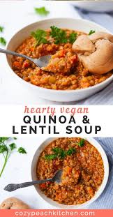 Hearty Vegan Lentil And Quinoa Soup Recipe Stew Recipes Healthy Stew Lentils And Quinoa