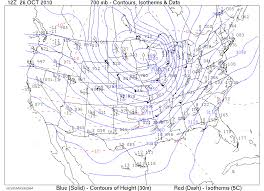 500 mb contours isotherms data