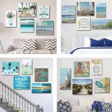 5 Piece Coastal Beach Wall Art Sets Beach Theme Wall Decor Beach Cottages Beach Cottage Style