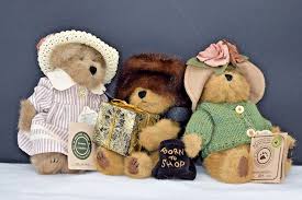 (3) BOYDS BEARS MARLA MAY BEARY, PENNY WHISTLEBY & IVANNA SPENDALOT 9" TALL