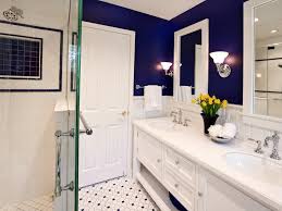 How to install a bath vanity project guide. Blue And White Bathroom With Yellow Tulips Hgtv