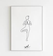 Yoga Print Abstract Yoga Art Line Art Yoga Gift Ideas Yoga Etsy Yoga Prints Yoga Art Personalized Art Print