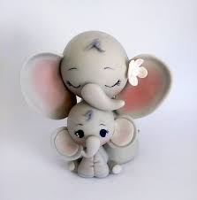 Elephant Cake Topper Baby And Mommy Elephant Cake Topper Etsy Baby Elephant Cake Elephant Cake Toppers Mom And Baby Elephant