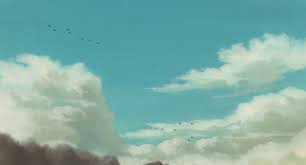 white clouds with flying small birds artwork studio ghibli hayao miyazaki 1080p wallpaper hdwallpaper desktop small bird artwork studio ghibli bird artwork white clouds with flying small birds