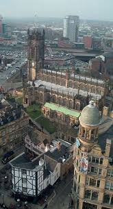 Manchester Cathedral And Shambles Square Viewed From Manchester S Observation Wheel Manchester England Manchester Cathedral England Travel