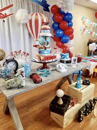 Boy Birthday Table Decoration Ideas For Adults Table Decoration For Vintage Airplane Theme Ideas Boy Birthday Party Airplane Birthday Theme Birthday Theme Decoration 1st Birthday Boy Themes