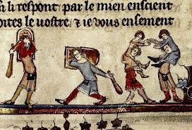 Two Fighting Games Flemish 1338 44 Bodl 264 Medieval Art Funny Medieval Medieval Games