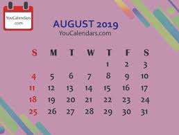 August 2019 Calendar With Holidays Calendar Printables School Calendar 2019 Calendar